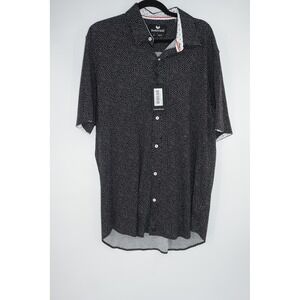 Buttercloth Shirt Mens XL Tall Black Pelican Bay Short Sleeve Button‎ Front NWT